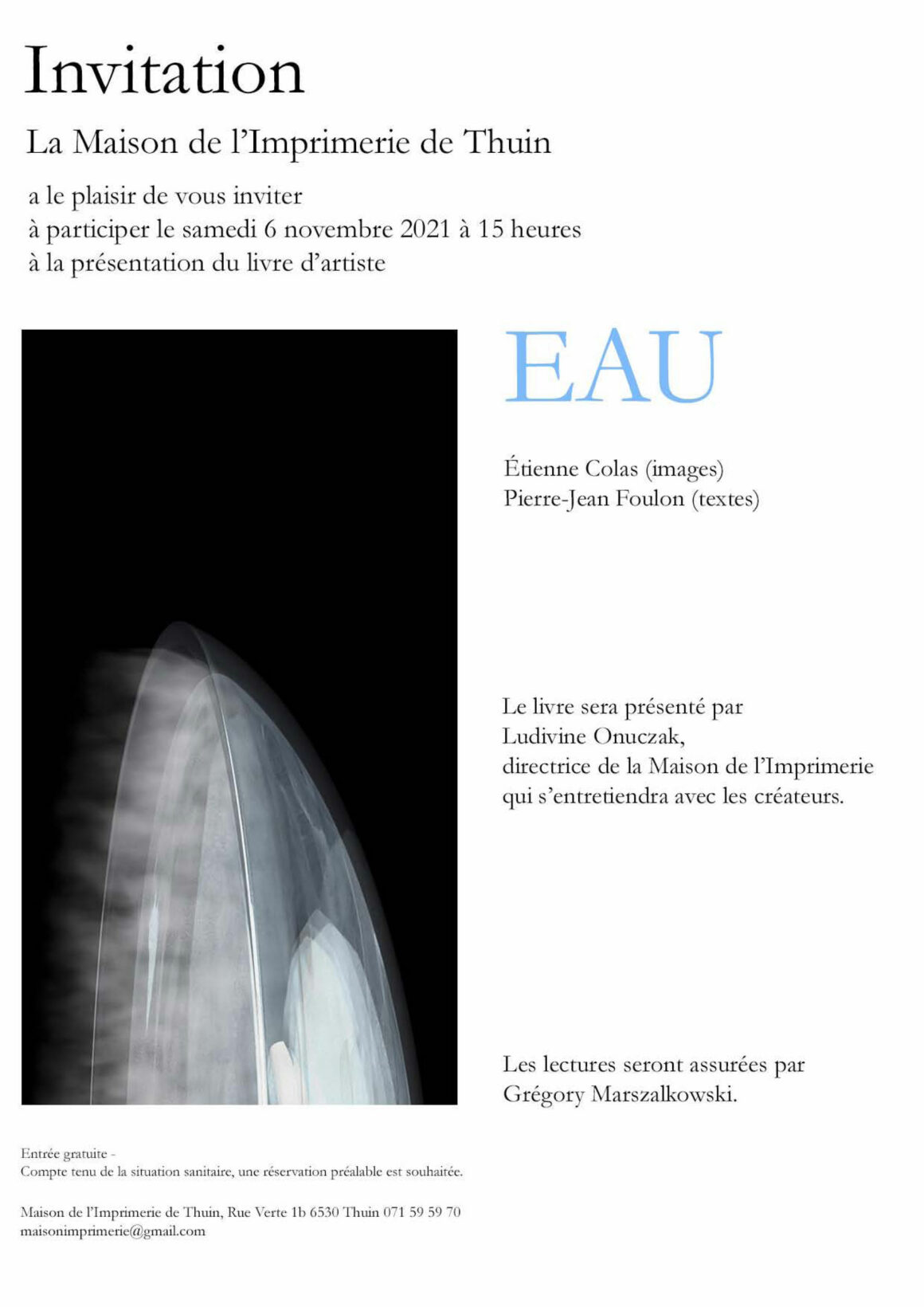 Présentation du livre d’artiste : « EAU »