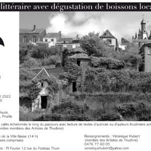 Balade littéraire avec dégustation de boissons locales – Dimanche 24 avril 2022 de 14h à 17h30