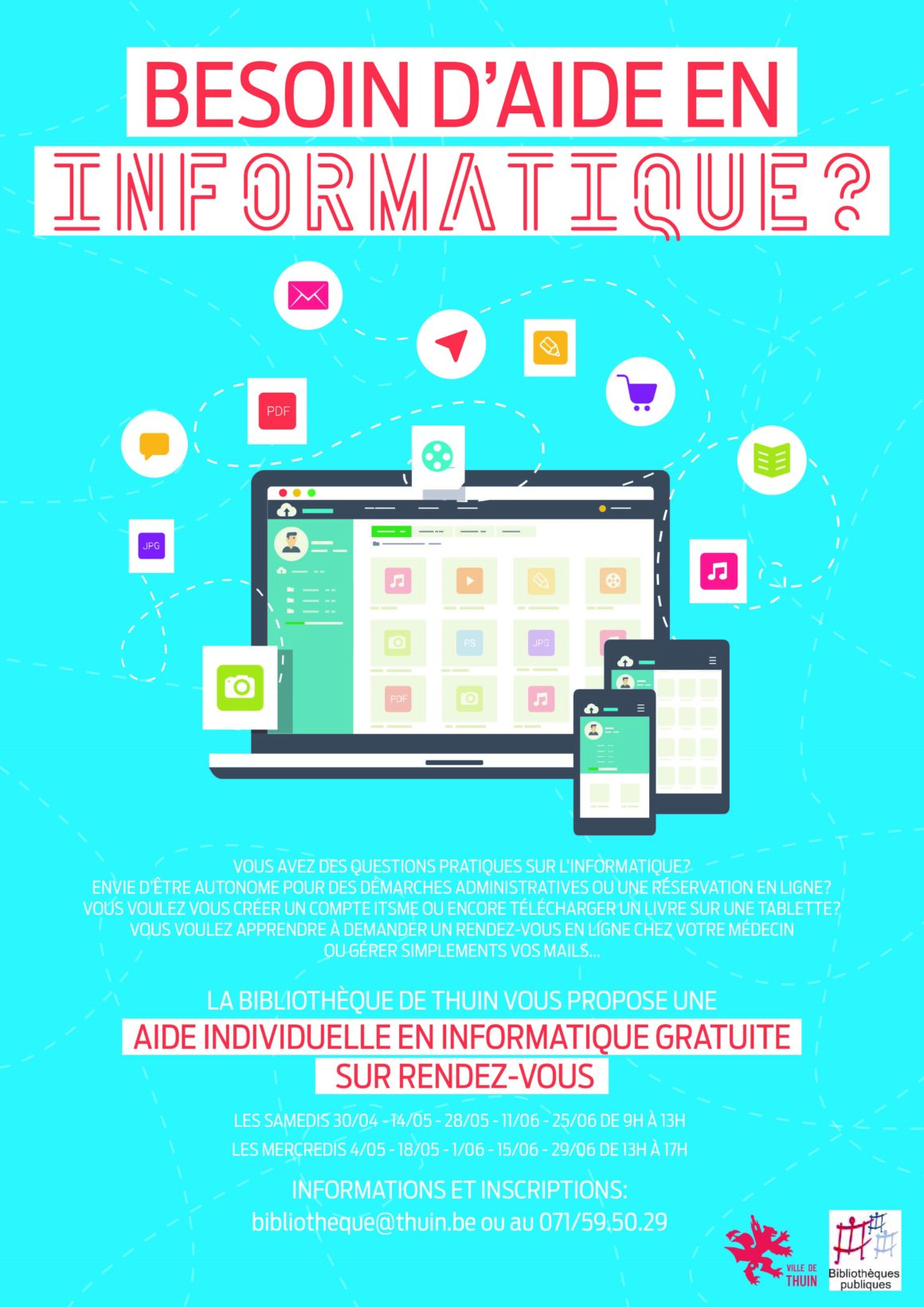 AIDE INDIVIDUELLE EN INFORMATIQUE GRATUITE SUR RENDEZ-VOUS