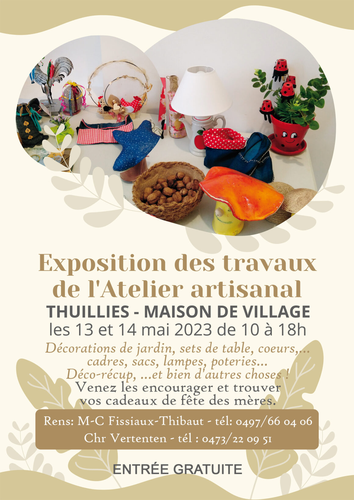 Exposition des travaux de l’Atelier artisanal de Thuillies