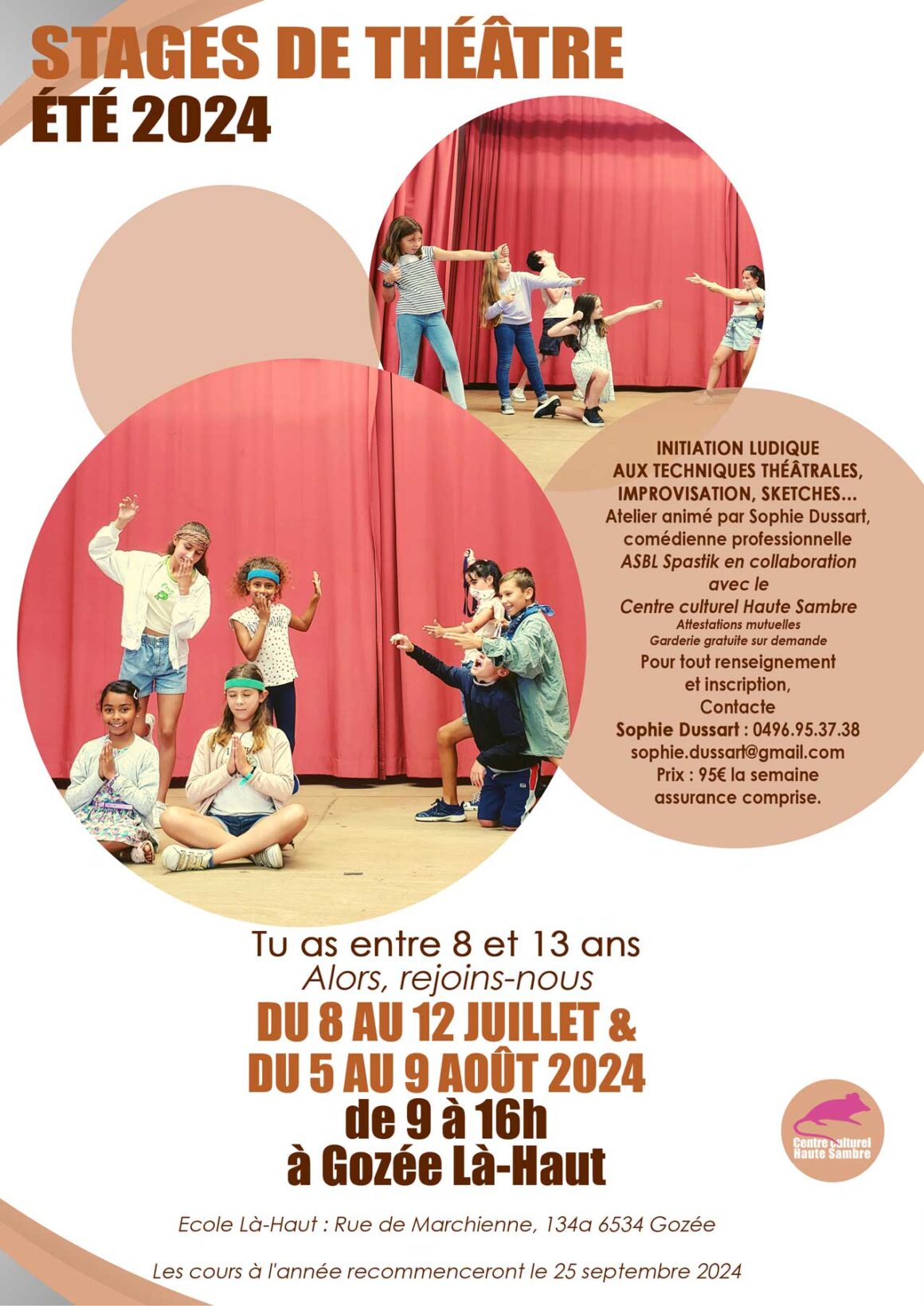 Stages Théâtre 8-13ans à Gozée