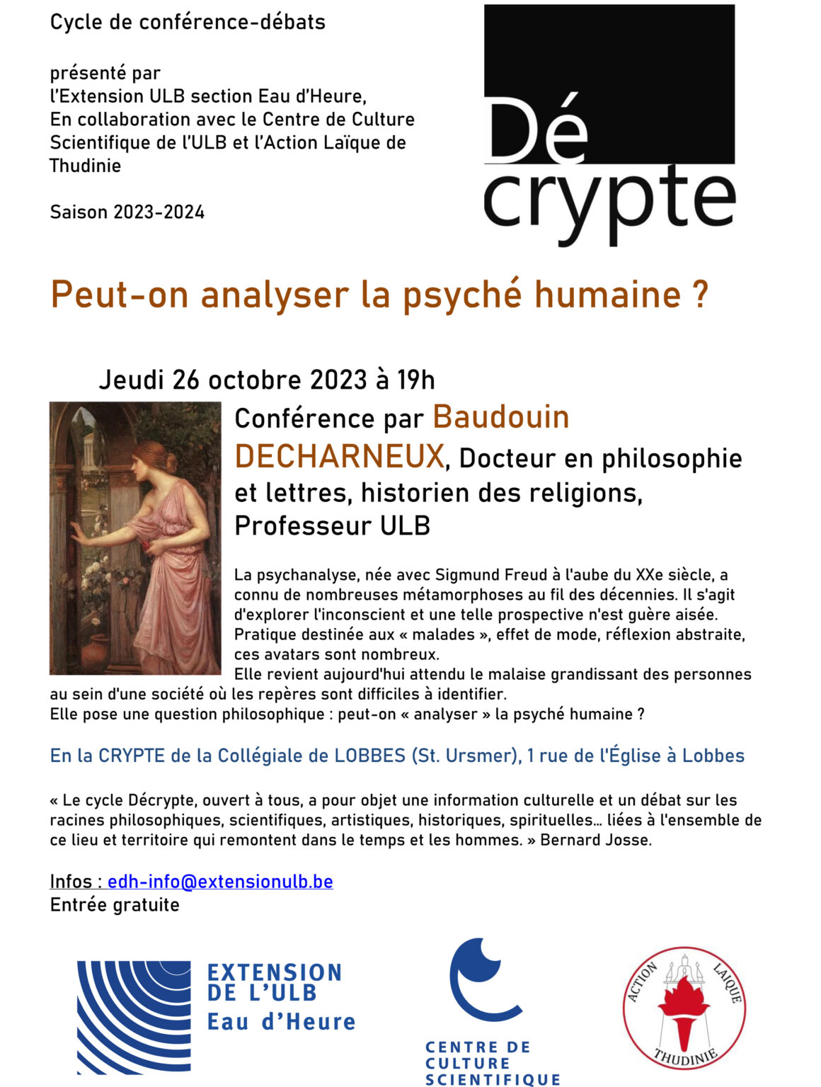 Cycle de conférence-débats : Peut-on analyser la psyché humaine ?