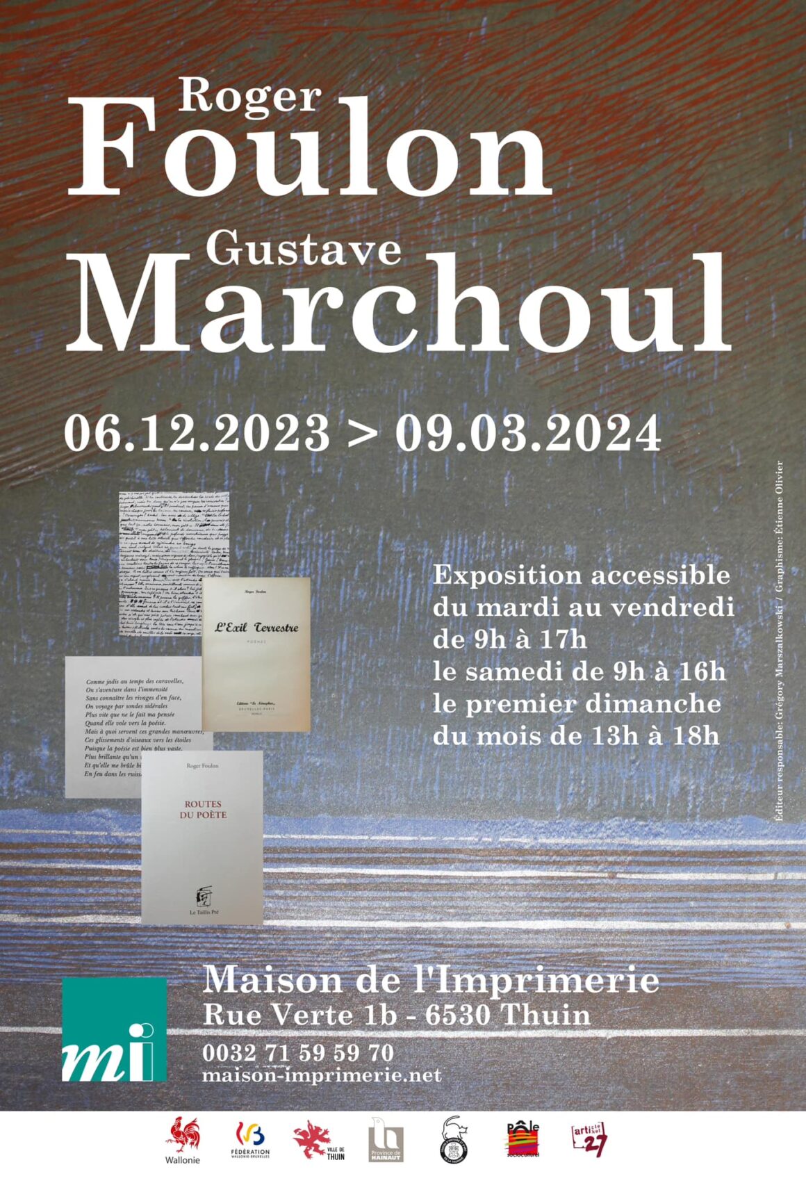 La Maison de l’Imprimerie de Thuin présentera l’exposition « Roger Foulon - Gustave Marchoul »